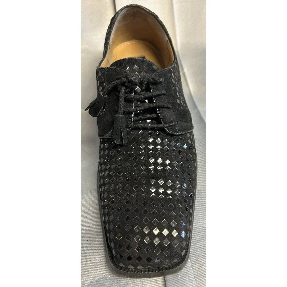 Giorgio Brutini Men's Oxford 10M Black Suede Sparkle Mirrors Jewel Prep 155911